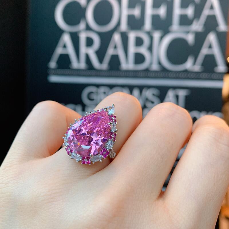 Lab Created Pink Diamond Promise Ring