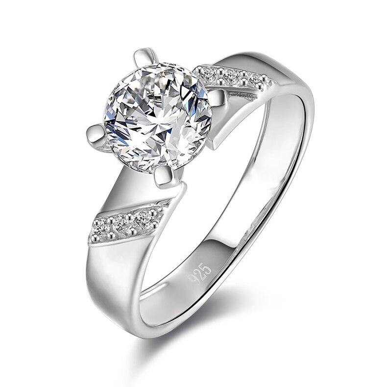 Superior Quality Sona Diamond White Gold 4 ct Round Cut Ring