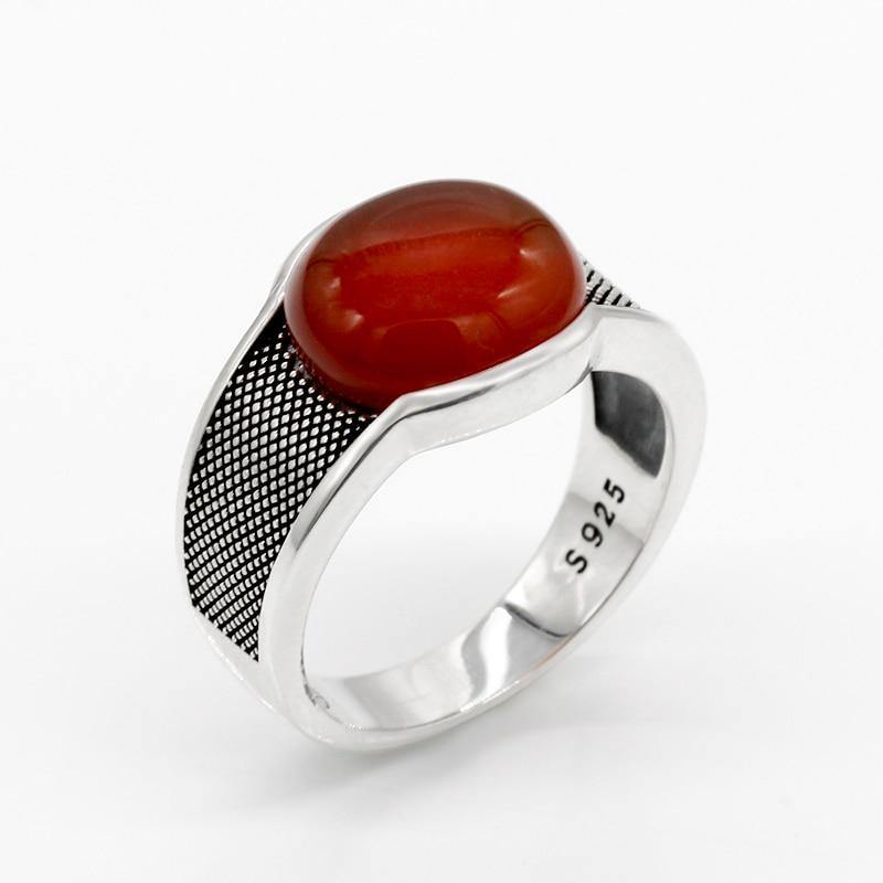 man ring sterling silver 925 all sizes onyx natural agate semi