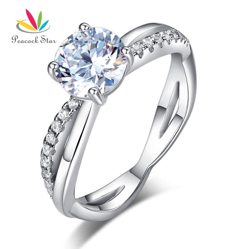 Superior Quality Sona Diamond White Gold 4 ct Round Cut Ring
