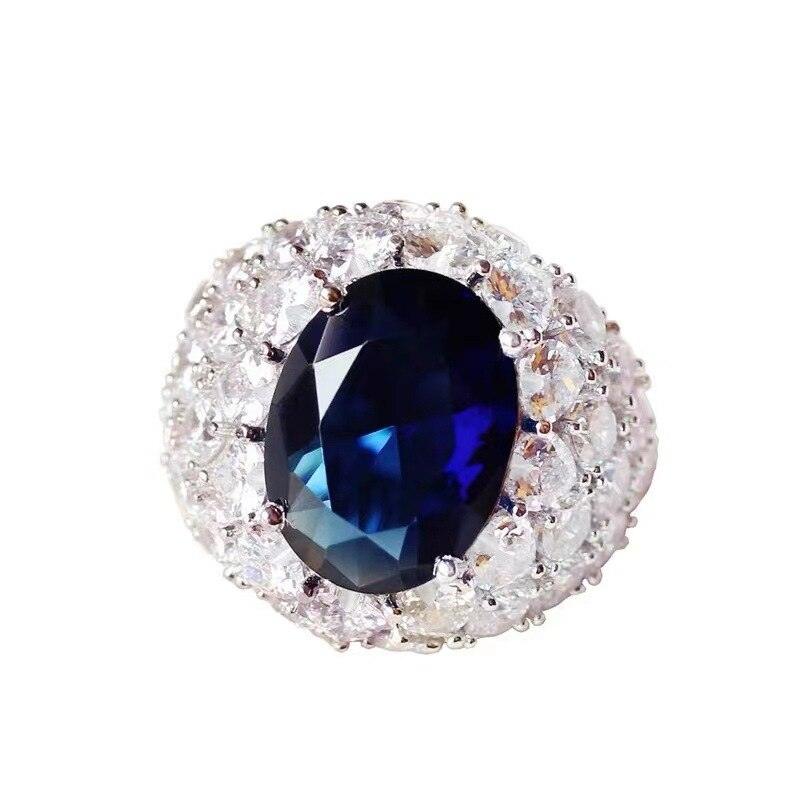 New Luxury Premium Blue Oval AAA+ Quality Zircon Diamond Jewelry Rings