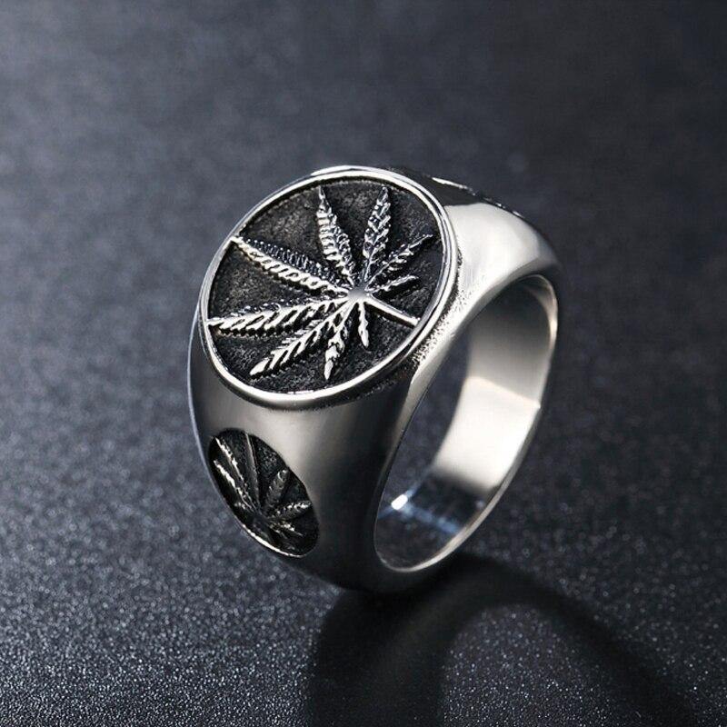 Fashion New Arrive Men 316L Titanium Steel Engraved Four Leaf