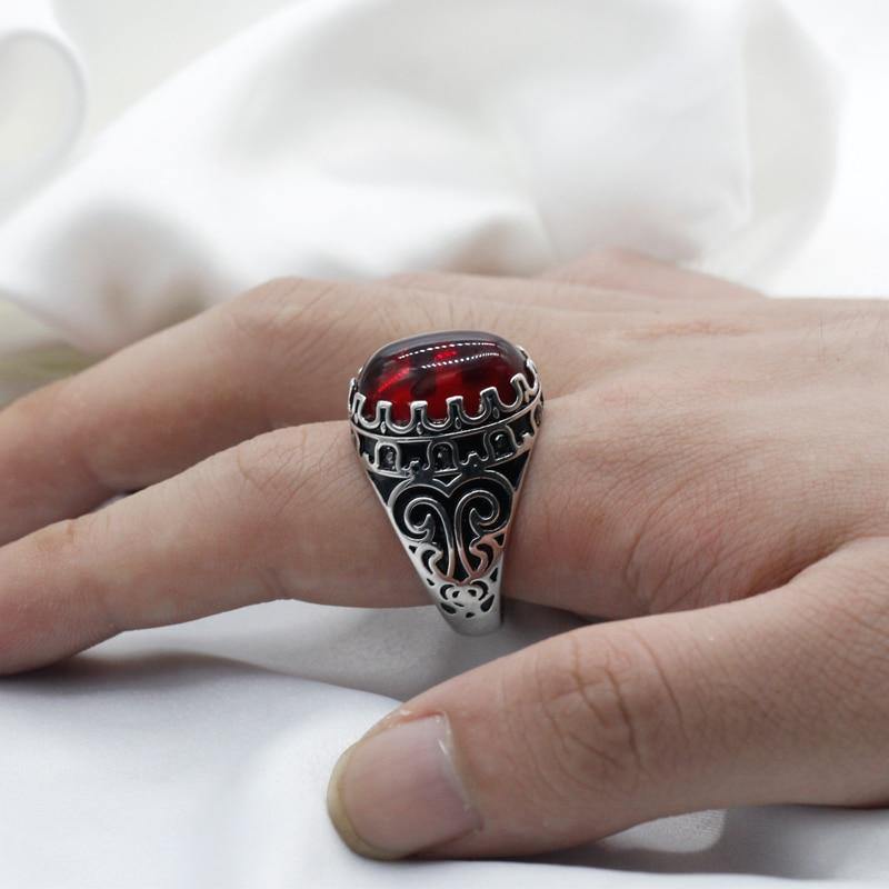 Large Red Stone Ring For Men