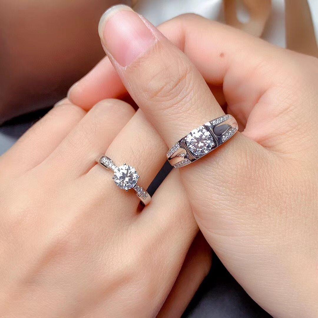 Couple engagement rings on sale diamond