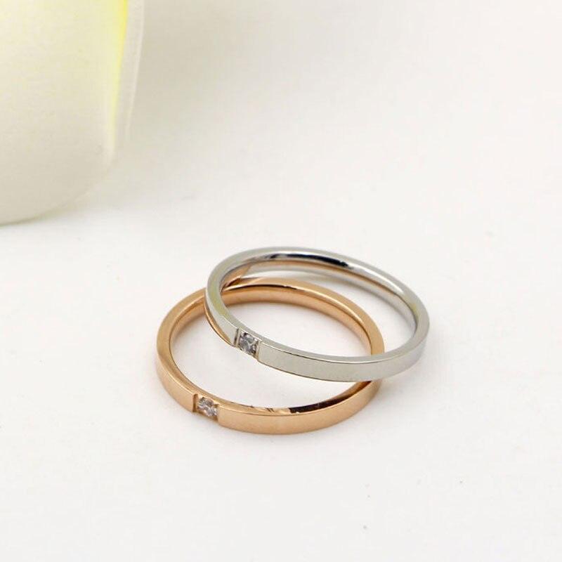 Gold Silver 1mm Steel Ring Couple Simple Wedding Finger Rings Fashion  Titanium